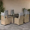 Image de Vidaxl Ensemble Ã Manger De Jardin Coussins 7 Pcs MÃ©lange Beige Rotin