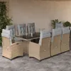 Image de Vidaxl Ensemble Ã Manger De Jardin Et Coussins 9 Pcs MÃ©lange Beige