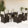 Image de vidaXL Vidaxl Ensemble À Manger De Jardin Et Coussins 7 Pcs Marron Rotin