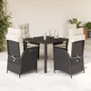 Image de Vidaxl Ensemble Ã Manger De Jardin Coussins 5pcs Noir RÃ©sine TressÃ©e