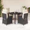 Image de Vidaxl Ensemble Ã Manger De Jardin Coussins 5pcs Noir RÃ©sine TressÃ©e
