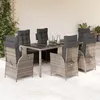 Image de vidaXL Ensemble Ã  manger de jardin et coussins 7 pcs gris rotin