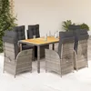 Image de Vidaxl Ensemble Ã Manger De Jardin Et Coussins 7 Pcs Gris Rotin