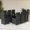Image de Vidaxl Ensemble Ã Manger De Jardin 9pcs Coussins Noir RÃ©sine TressÃ©e