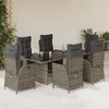 Image de Vidaxl Ensemble Ã Manger De Jardin Et Coussins 7 Pcs Gris Rotin
