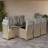 Image de vidaXL Vidaxl Ensemble À Manger De Jardin Et Coussins 9 Pcs Mélange Beige