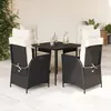 Image de Vidaxl Ensemble Ã Manger De Jardin Coussins 5pcs Noir RÃ©sine TressÃ©e