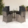 Image de Vidaxl Ensemble Ã Manger De Jardin 5 Pcs Coussins Gris RÃ©sine TressÃ©e