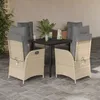 Image de Vidaxl Ensemble Ã Manger De Jardin Avec Coussins 5pcs Beige Poly Rotin