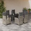 Image de Vidaxl Ensemble Ã Manger De Jardin Et Coussins 7 Pcs Gris Clair Rotin