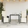 Image de Vidaxl Ensemble Ã Manger De Jardin Avec Coussins 3 Pcs Noir
