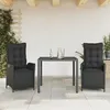 Image de Vidaxl Ensemble Ã Manger De Jardin Avec Coussins 3 Pcs Noir