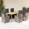 Image de Vidaxl Ensemble Ã Manger De Jardin Et Coussins 7 Pcs Gris Rotin