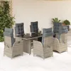 Image de Vidaxl Ensemble Ã Manger De Jardin Et Coussins 7 Pcs Gris Rotin