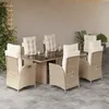 Image de Vidaxl Ensemble Ã Manger De Jardin Et Coussins 7 Pcs Beige Poly Rotin