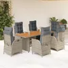 Image de Vidaxl Ensemble Ã Manger De Jardin Et Coussins 7 Pcs Gris Rotin