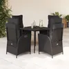 Image de Vidaxl Ensemble Ã Manger De Jardin Coussins 5pcs Noir RÃ©sine TressÃ©e