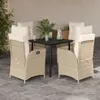 Image de Vidaxl Ensemble Ã Manger De Jardin Avec Coussins 5pcs Beige Poly Rotin