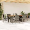 Image de Vidaxl Ensemble Ã Manger De Jardin Et Coussins 7 Pcs Gris Rotin
