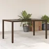 Image de vidaXL Table de jardin avec dessus en verre marron résine tressée365590