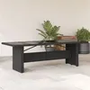 Image de vidaXL Table de jardin dessus en verre noir 240x90x75cm résine tressée365597