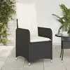 Image de vidaXL Vidaxl Chaise Inclinable De Jardin Avec Coussins Noir Résine Tressée