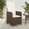 Image de vidaXL Chaise inclinable de jardin avec coussins marron résine tressée365681