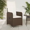 Image de Vidaxl Chaise Inclinable De Jardin Avec Coussins Marron RÃ©sine TressÃ©e