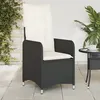 Image de vidaXL Vidaxl Chaises Inclinables De Jardin Lot De 2 Et Coussins Noir Rotin