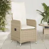 Image de vidaXL Chaises inclinables de jardin lot de 2 et coussins beige rotin365688