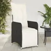 Image de vidaXL Chaise inclinable de jardin avec coussins noir résine tressée365695