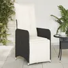 Image de vidaXL Vidaxl Chaise Inclinable De Jardin Avec Coussins Noir Résine Tressée