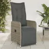 Image de vidaXL Chaise inclinable de jardin avec coussins gris résine tressée365697