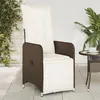 Image de vidaXL Chaises inclinables de jardin lot de 2 et coussins marron rotin365701