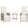 Image de Vidaxl Chaises Inclinables De Jardin Lot De 2 Avec Table Beige Rotin