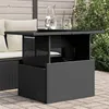 Image de vidaXL Table de jardin dessus en verre noir 100x55x73cm résine tressée365970