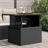 Image de vidaXL Table de jardin noir 100x55x73 cm résine tressée et bois acacia365976