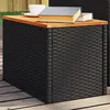 Image de vidaXL Tables d'appoint jardin 2pcs noir 55x34x37 cm rotin bois massif365980