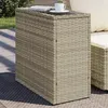 Image de vidaXL Table d'appoint de jardin avec dessus en verre gris clair rotin366189