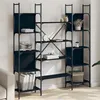 Image de vidaXL Bibliothèque noir 155,5x24x166,5 cm bois d'ingénierie838858
