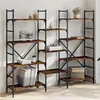 Image de vidaXL Bibliothèque chêne fumé 160x28,5x136,5 cm bois d'ingénierie