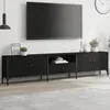 Image de vidaXL vidaXL Meuble TV avec tiroir noir 200x25x44 cm bois d'ingénierie