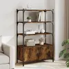 Image de vidaXL Bibliothèque à 3 niveaux chêne fumé 70x30x109,5 cm838995