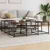 Image de vidaXL Table basse chêne fumé 121x121x40 cm bois d'ingénierie839070
