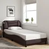 Image de vidaXL Cadre de lit avec tÃªte de lit Marron foncÃ© 80x200 cm Tissu