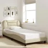 Image de vidaXL Cadre de lit avec tête de lit Crème 80x200 cm Tissu