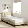 Image de vidaXL Cadre de lit avec tÃªte de lit CrÃ¨me 80x200 cm Tissu