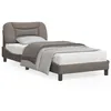 Image de vidaXL Cadre de lit avec tÃªte de lit Taupe 90x190 cm Tissu
