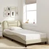 Image de vidaXL Cadre de lit avec tête de lit Crème 90x190 cm Tissu