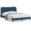 Image de vidaXL Cadre de lit avec tÃªte de lit Bleu 140x190 cm Tissu